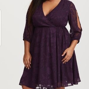 Torrid purple floral wrap dress